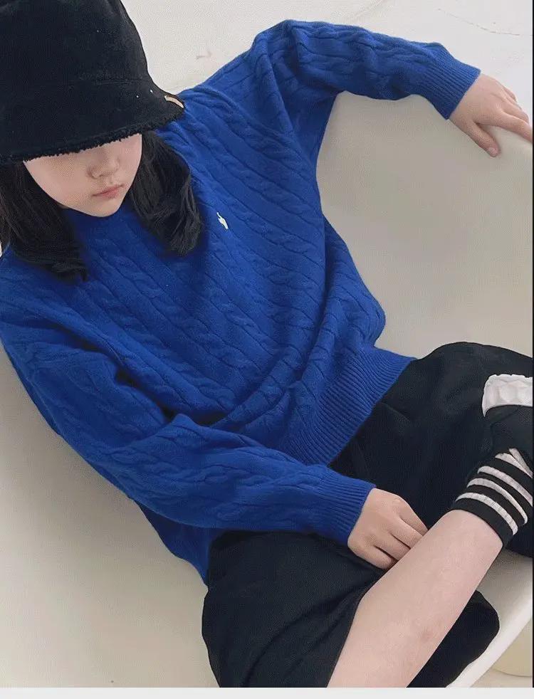 In-Stock Cable Knit Sweater for Boys and Girls: Anti-Pilling, Round Neck, Perfect for Autumn and Winter