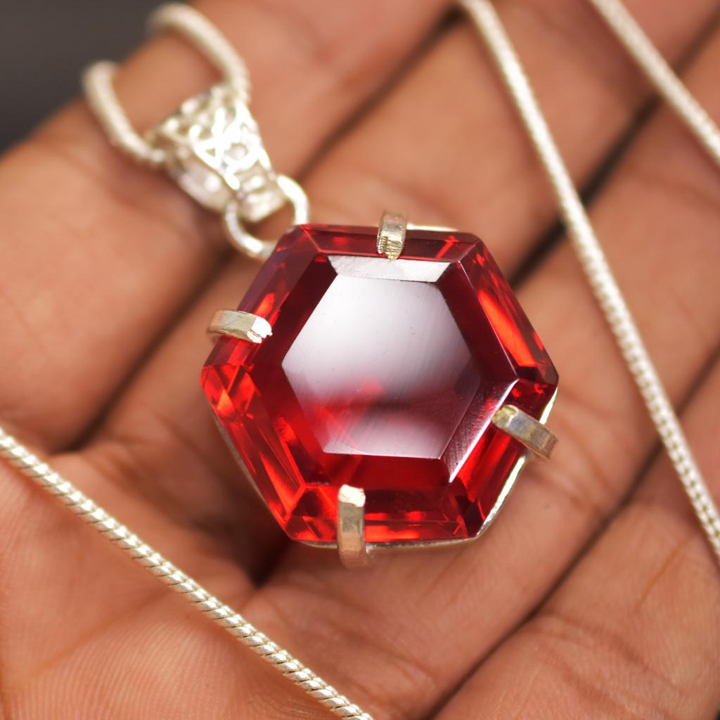 Natural Beautifull Pendant Fancy Red 925 Sterling Silver Topaz 67.85 Ct Gems my-404-k