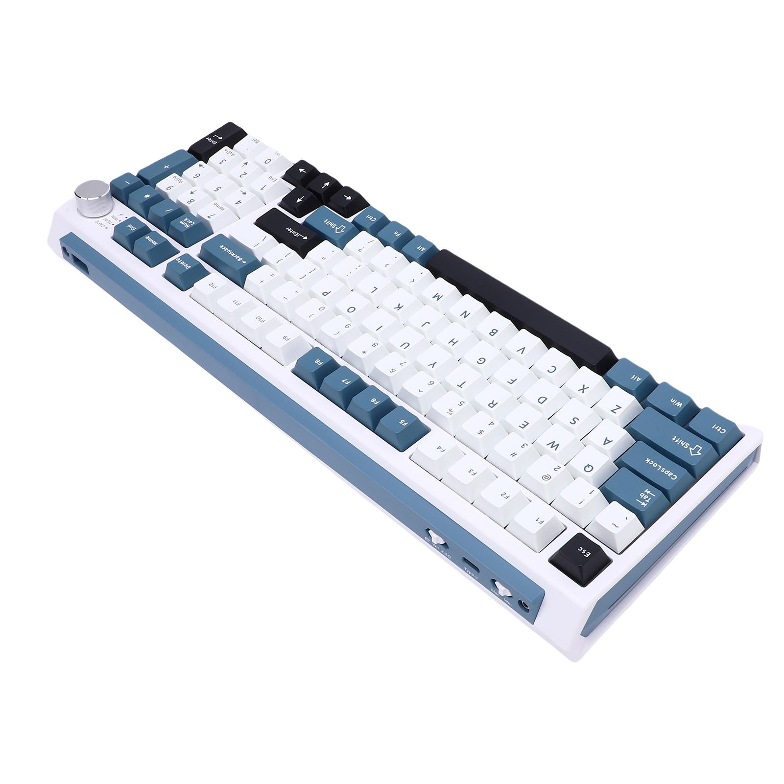 

Wireless Mechanical Keyboard BT 2.4G USB C Connection Hot Swappable Gaming Typing Keyboard RGB Backlit 75percent синий