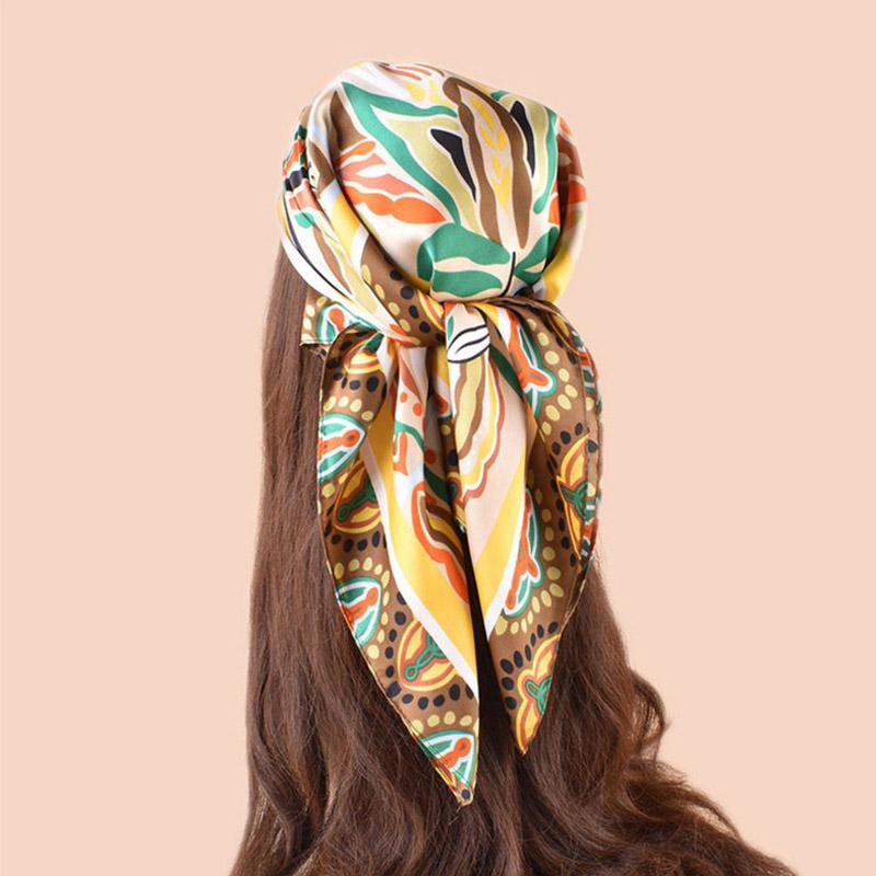 Women Silk Scarf Summer Hair Scarf Silk Satin Neckerchief Female Hair Ties Headband Hair Ornament Woman Bandana Bag Scarves