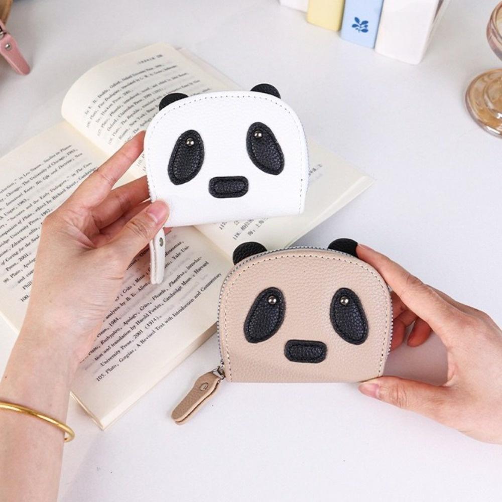 Mini Panda Card Holder Zipper Women Wallet Fashion PU Leather Coin Purse  Outdoor
