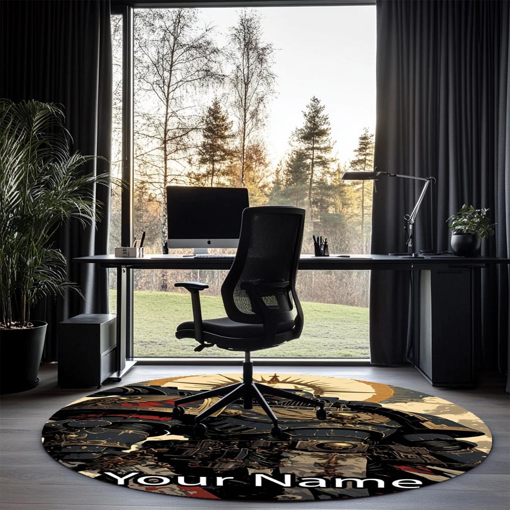 Custom Name Warhammer 40K Printed Round Rug Carpet Chair Rug Area Rug Entryway Doormats,for Office Chair Living Room Bedroom Kitchen Room.