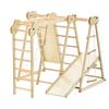 BTM Jungle Gym Folding Storage Natural Wood Slide Swing Large Play Equipment Wooden Folding Slide Indoor Baby Children Kids Park Athletic Indoor Home