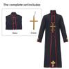 Gothic Priest Costume With Long Sleeve Jacket And Printed Details For Events