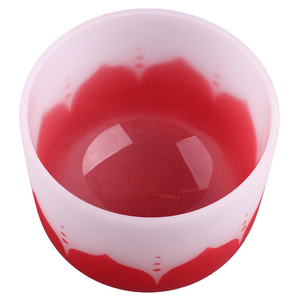 Crystal Singing Bowl Color Flower Pattern Matte Quartz Singing Bowl for Sound Healing Meditation