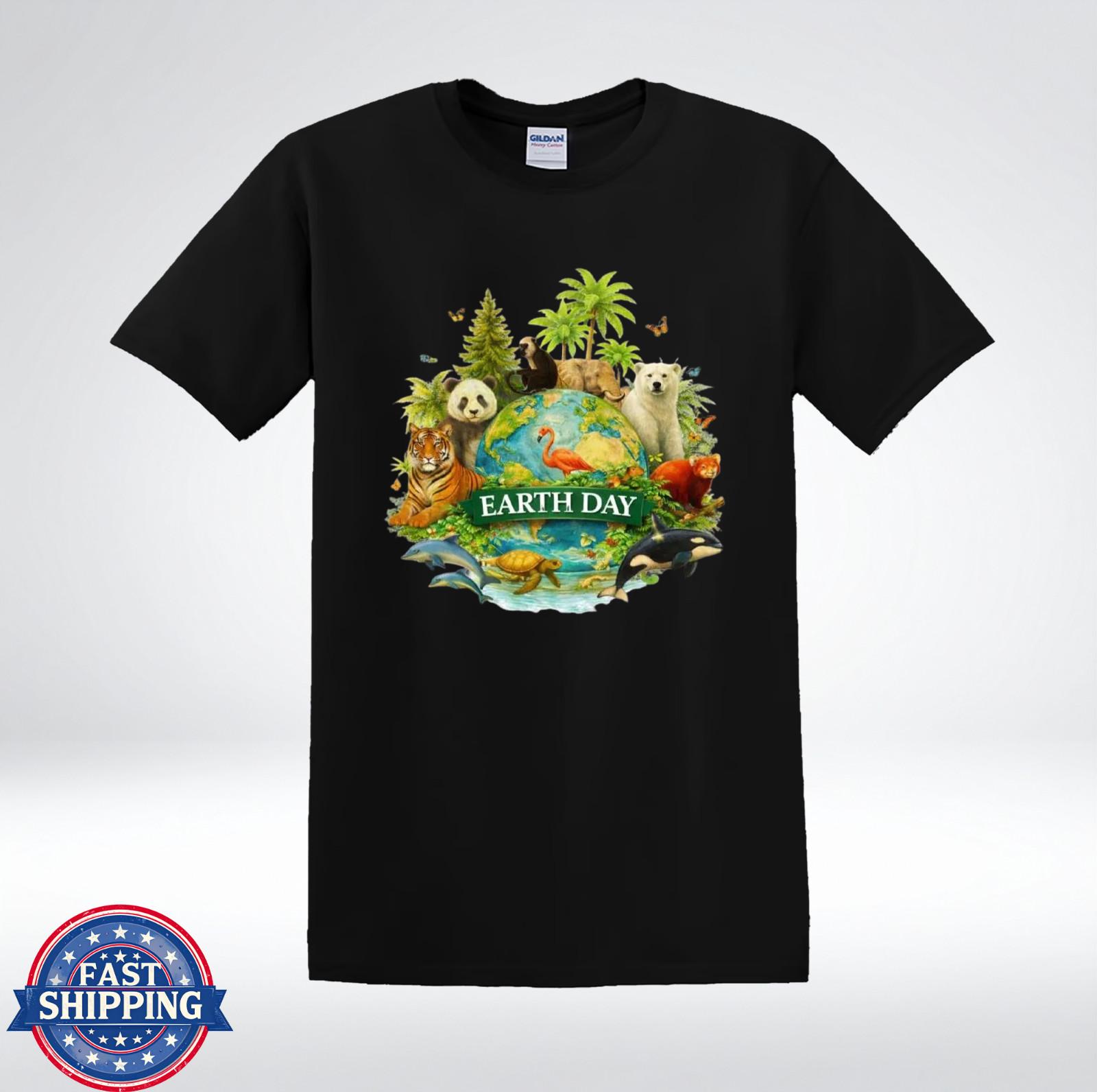 Earth Day Wildlife Shirt Save The Planet Animals Nature Graphic T-Shirt S