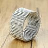 10mm Black Circle Woven Mesh Rings High Quality Stainless Steel Flexible Wedding Band Ring For Men Jewelry
