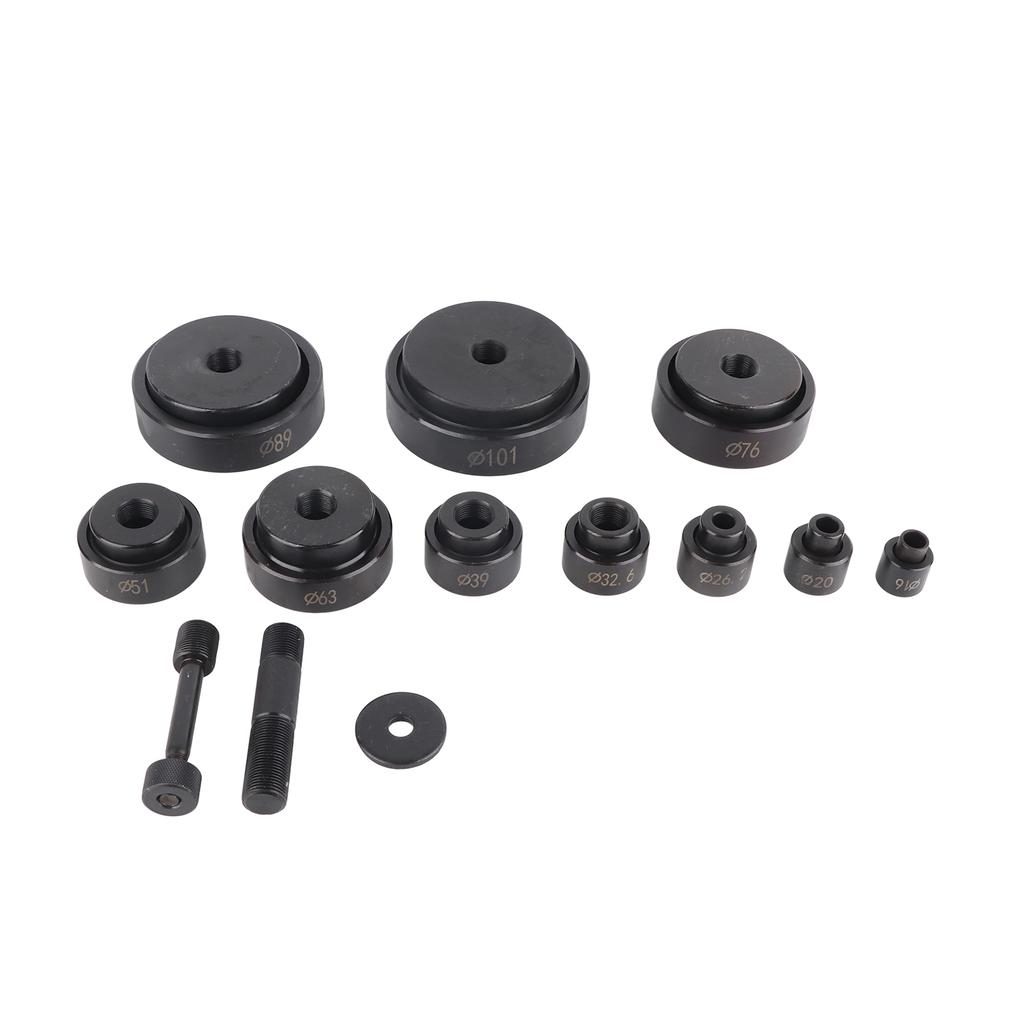 Set of Hydraulic Steel Plate Hole Punch Kit Hand Pump with 10 Dies Tool 16mm To 101mm