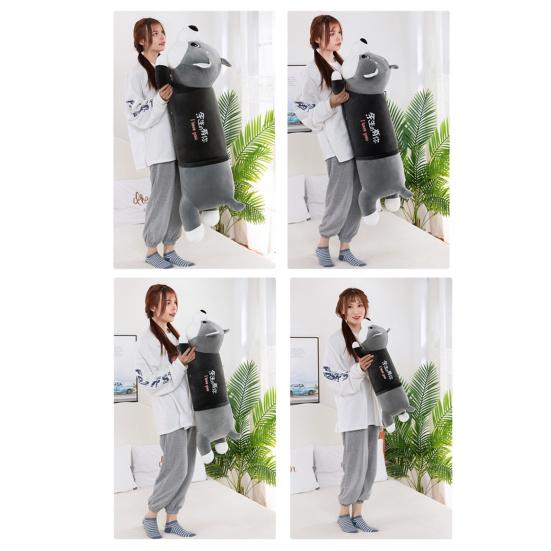 Cute Husky Plush Pillow with Sweet Messages Soft Stuffed Animal Huggable Floppy Dog Doll Emotional Support Gift