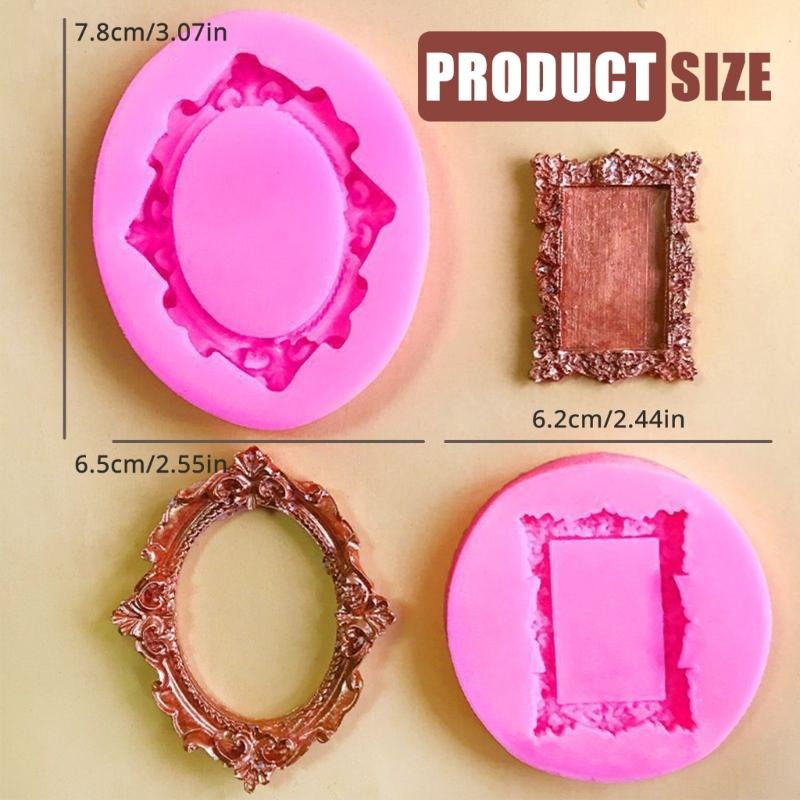 Forme Cadre Photo Moules en Silicone pour Bougies Moules en Résine Époxy pour Bougies Savon Chocolat Bonbon Fondant Moules à Savon en Silicone