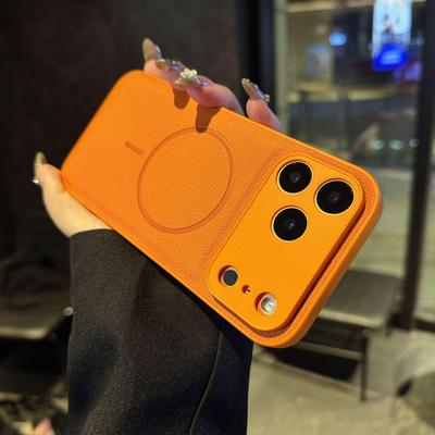 Dünne magnetische Lederhülle mit Ring für iPhone 17pm, 15pro, 16 und 14 - Zwei-in-Eins grenzüberschreitendes Design