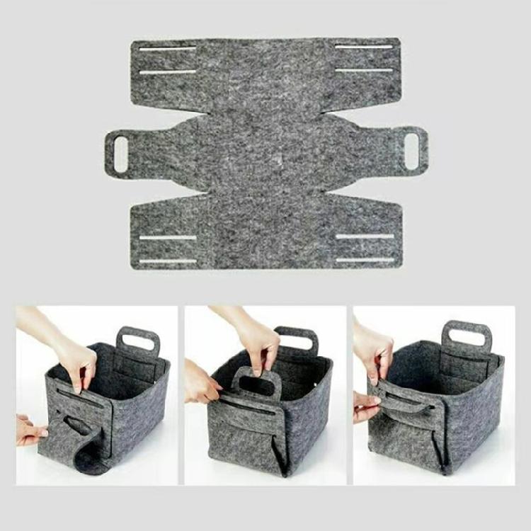 Stylish Foldable Felt Container Large Storage Box for Car Trunk and Home Storage