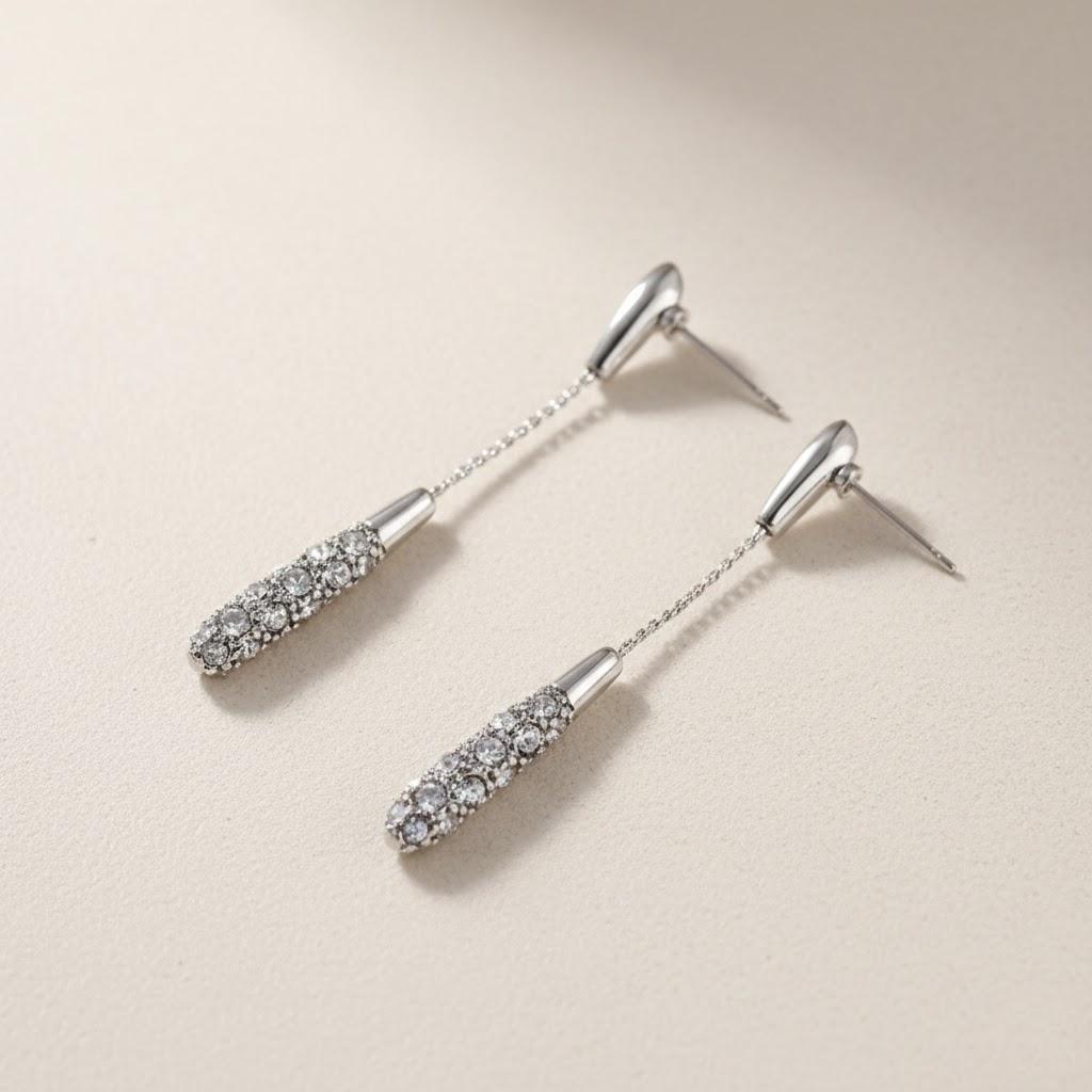 

Fashion Long Water Drop Earrings Simple Elegant Dangle Earrings Women Trendy Drop Earrings Jewelry Gift срібний