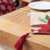 Printed Christmas Table Runner Tassel Xmas Desktop Decoration Snowman Tablecloth  Restaurants