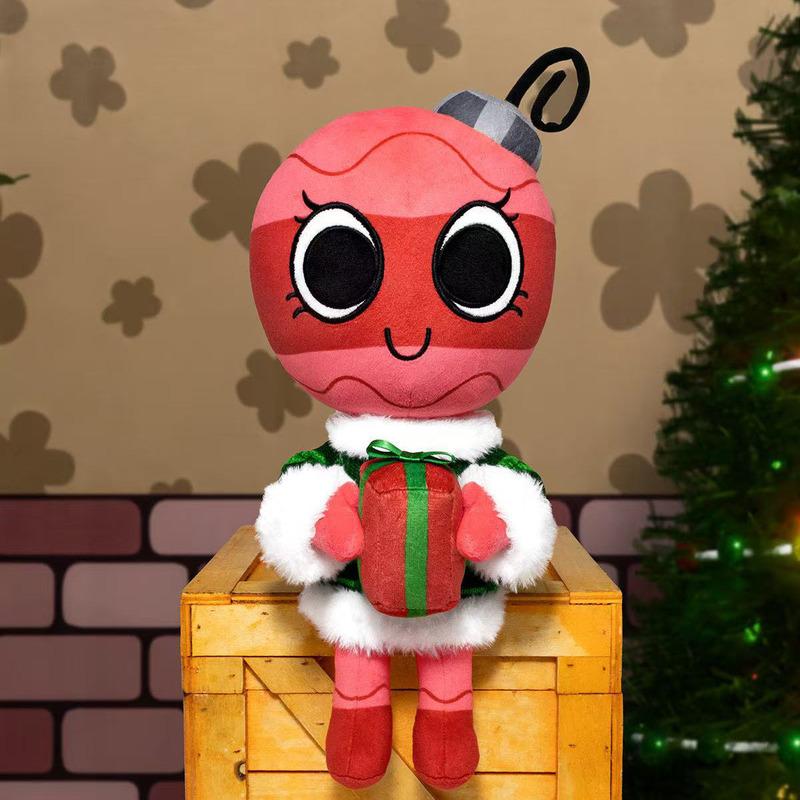 35cm Pretty Present Coal Plush Doll Cute Soft Stuffed Plush Toy Magnetic Christmas Present Pendant Home Decor Gifts