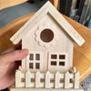 Weatherproof Wooden Bird House Creative Small Bird Breeding Box Villa-Style Birdhouse  Outdoors
