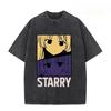 Bocchi the Rock! Gotou Hitori Printed Tee Men Women Retro Washed T-shirts Oversized Cotton T Shirt Harajuku Male Casual Tshirt
