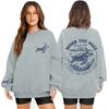 Women's Fashion Long Sleeve Print Round Neck Loose Pullover Sweater Top