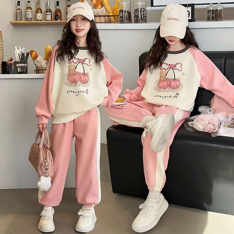 Girls' Autumn Suits, Western Style, Fashionable, Children's Spring and Autumn Leisure, Middle School Students, Big Girls, Autumn Children's Clothing
