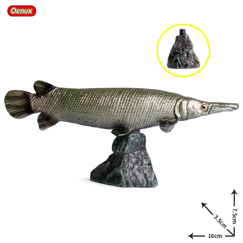 Oenux Sea Life Animals Model Action Figures Ocean Fish Sailfish Bass Grouper Salmon Aquarium Figurines PVC Educational Kids Toy