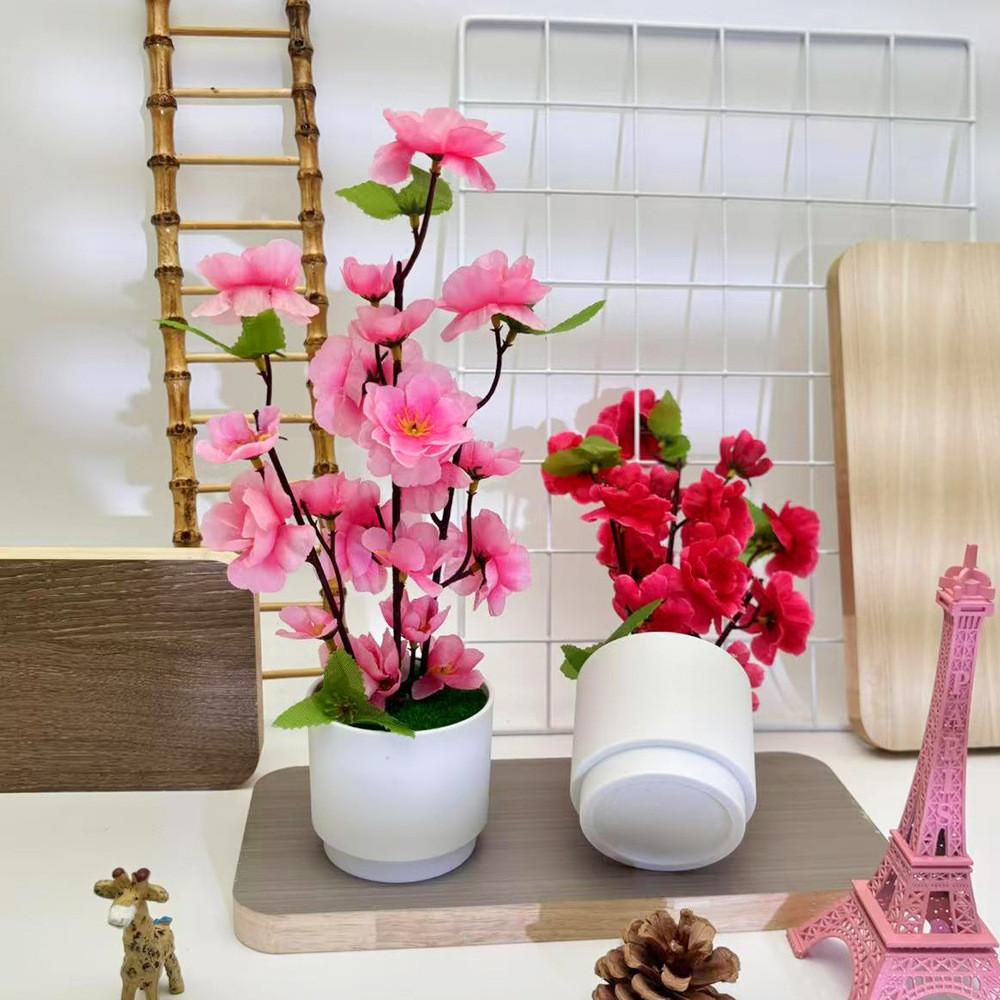 Sztuczna roślina kwitnąca brzoskwini o realistycznej teksturze do ogrodu zewnętrznego i dekoracji domu