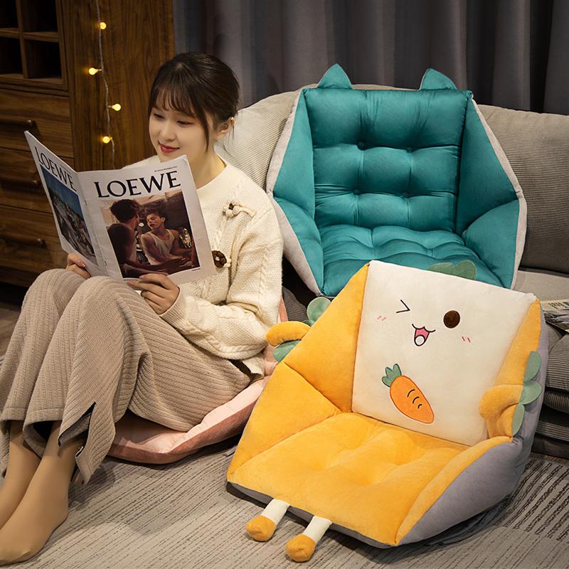 40x40cm Double-Sided Padded Seat Cushion Toast Bread Carrot Soft Stuffed Plush Chair Cushion Suitable For All Seasons Charm Gift