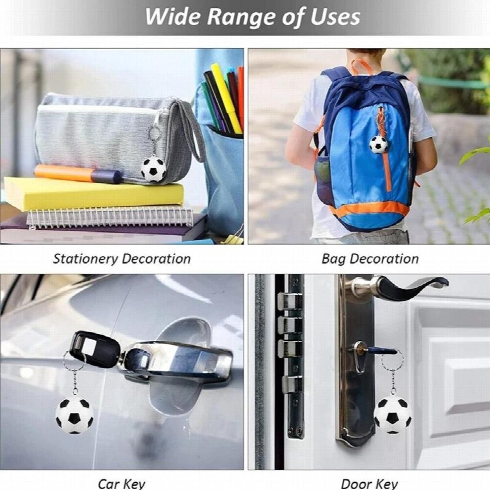 24 Pack Soccer Keychains, Mini Soccer Stress Ball Keychains, Sports Ball Keychains School Carnival Reward For Kids