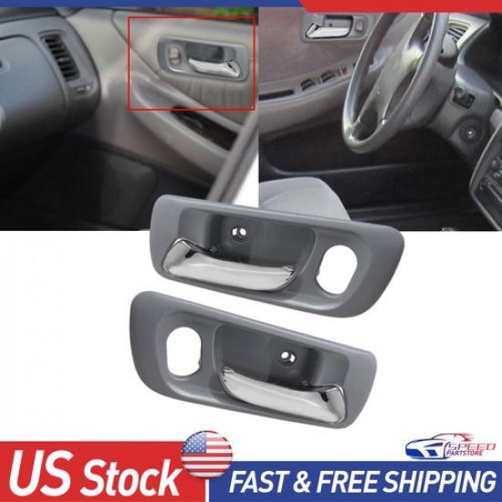 2/4X Внутренняя серая ручка двери левая и правая подходит для Honda Accord 1998-2002, Odyssey 1999-2004 2x Front