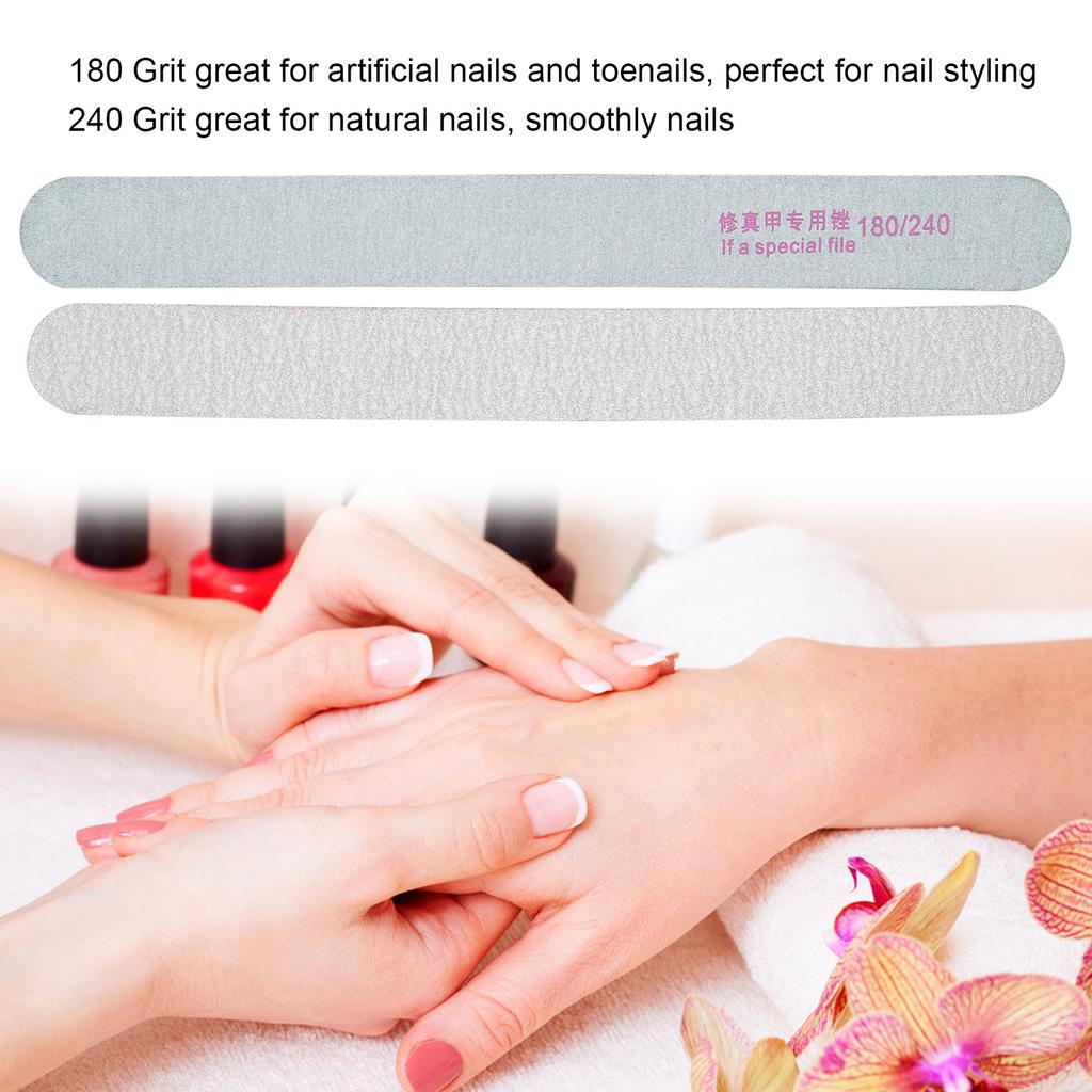 50pcs Nail Files Double Sided 180/240 Grit Nail Buffering Files for Home Nail Salon