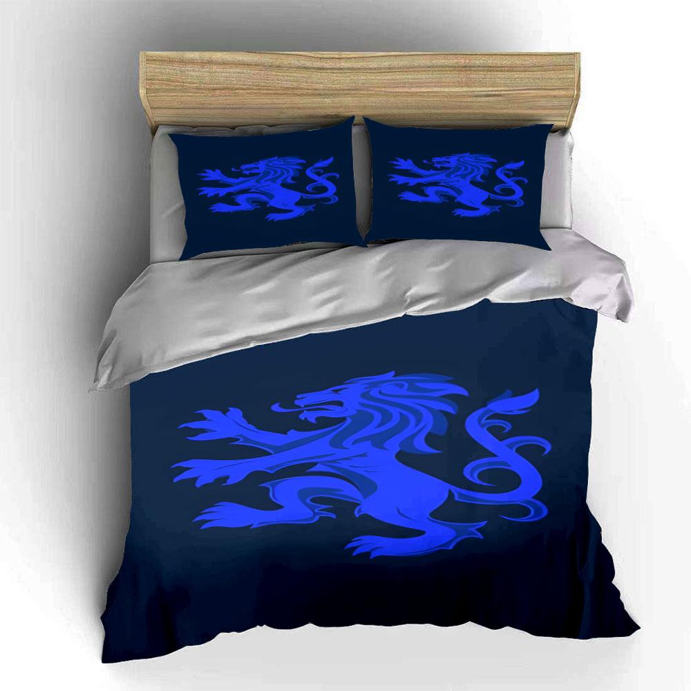 Blue lion crest design. Bedding sets Duvet cover sets Duvet covers Pillowcases(1 * Duvet Cover 2 * Pillowcases without duvet insert)