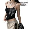 2026 Summer Korean Style Lace Trim Spaghetti Strap Slim Fit Knit Vest