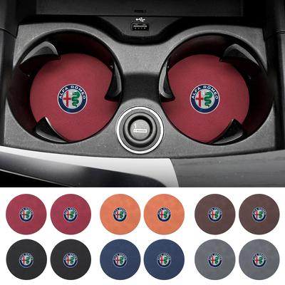 2 Stuks Auto Suede Waterbekerhouder Anti-slip Onderzetter Accessoires Voor 159 Giulietta Giulia 147 Mito 156 Stelvio Volante