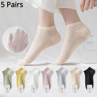 Socken Damen Sommer Bootssocken Dünnschliff Atmungsaktives Mesh Deodorant Schweißabsorbierend Passender Rock Sommersocken Lot