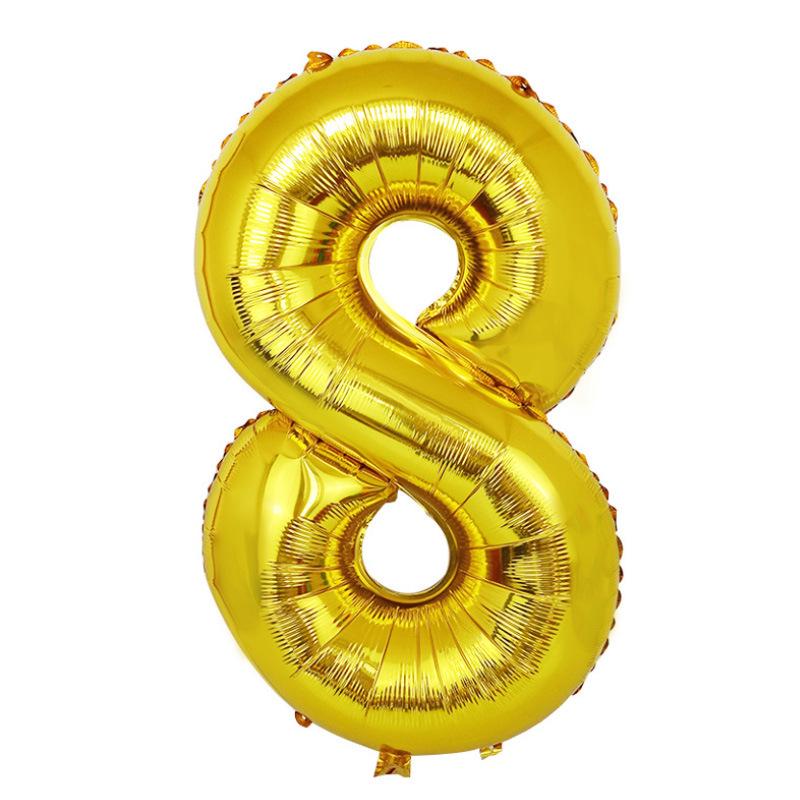 32-Inch Gradient Color Aluminum Foil Number Balloons - US Version
