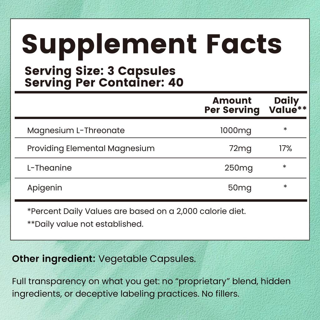 Magnesium L-Threonate - Supports Brain Health, Sleep and Mood