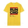 Run Cmd Computer Programmer Men Tshirts Summer Short Sleeve Cotton T-Shirt Funny Birthday Gift For Boyfriend Husband Oversized T