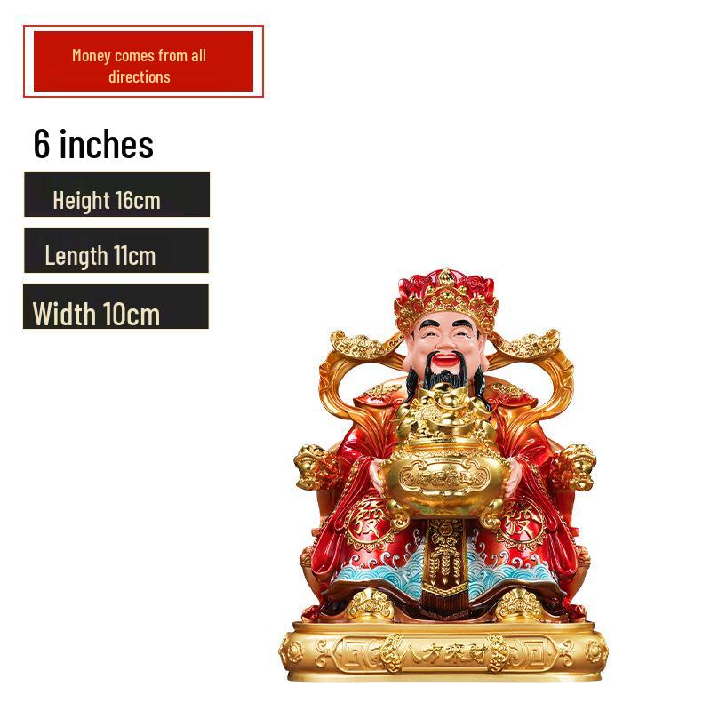 2025 Wen Cai Shen Statue: Copper-Colored for Inviting Wealth, Ideal for Home or Living Room Worship.