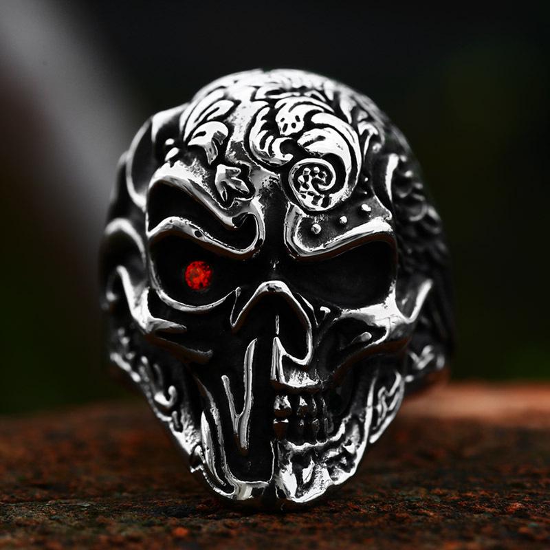 2025 Retro Simple Men's Ring Ghost Head Skull Ring Personalized Trend Ring
