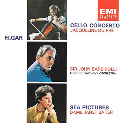 CD ELGAR DU PRE BAKER BARBIROLLI  ElgarCello ConcertoSea Pi  CDC7473292 EMI 1991 Japan Classical Used