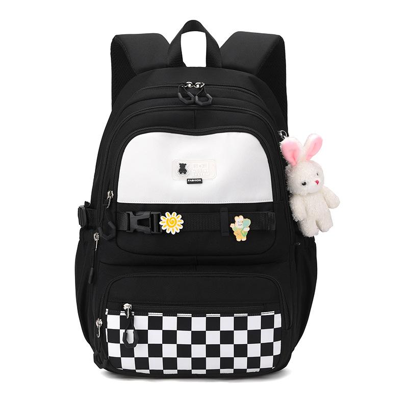Middle School Student Bookbag Primary Secondary School Reduced Burden Spine Protect Backpack Simple Large Capacity Backpack Leisure Travel Campus Bag
