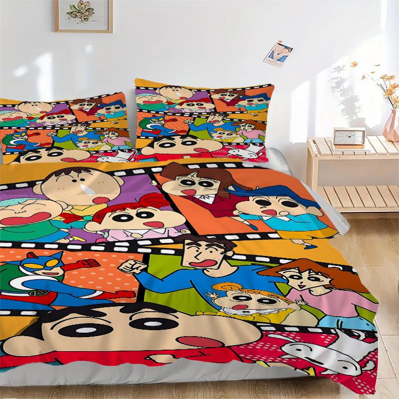 

3pcs Crayon Shin-chan Bedding Set: Perfect for Bedroom or Guest Room. Soft and Comfortable with No Core Included yy251031043 135x200cm