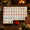 Weihnachts-Mahjong-Steine 160 Stück Amerikanisches Set, 4-lagiges graviertes Acryl- tragbares Kit, Mah-Jongg-Tischspiel für Familienabend, Reise