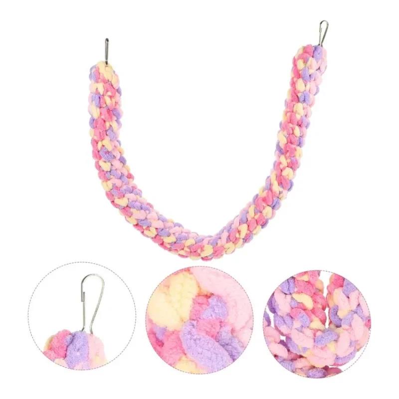 Practical Hamster Climbing Rope Thick Soft Swing Braided with Hanging Lock Buckle Rat Toy Guinea Parrot