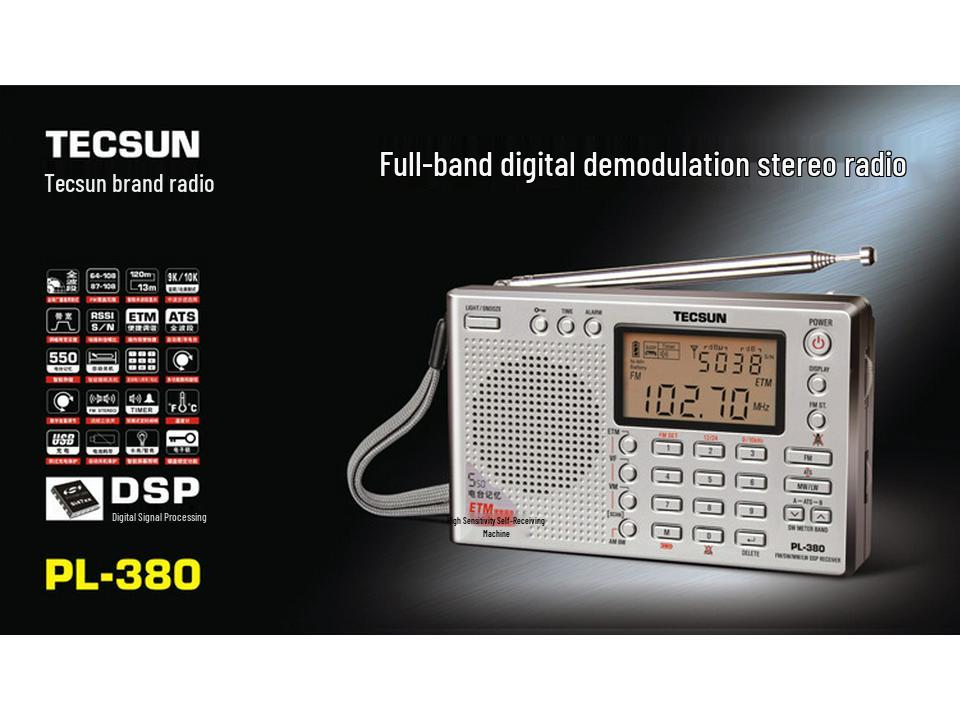Tecsun PL-380 Full Band Digital Stereo Portable FM Radio
