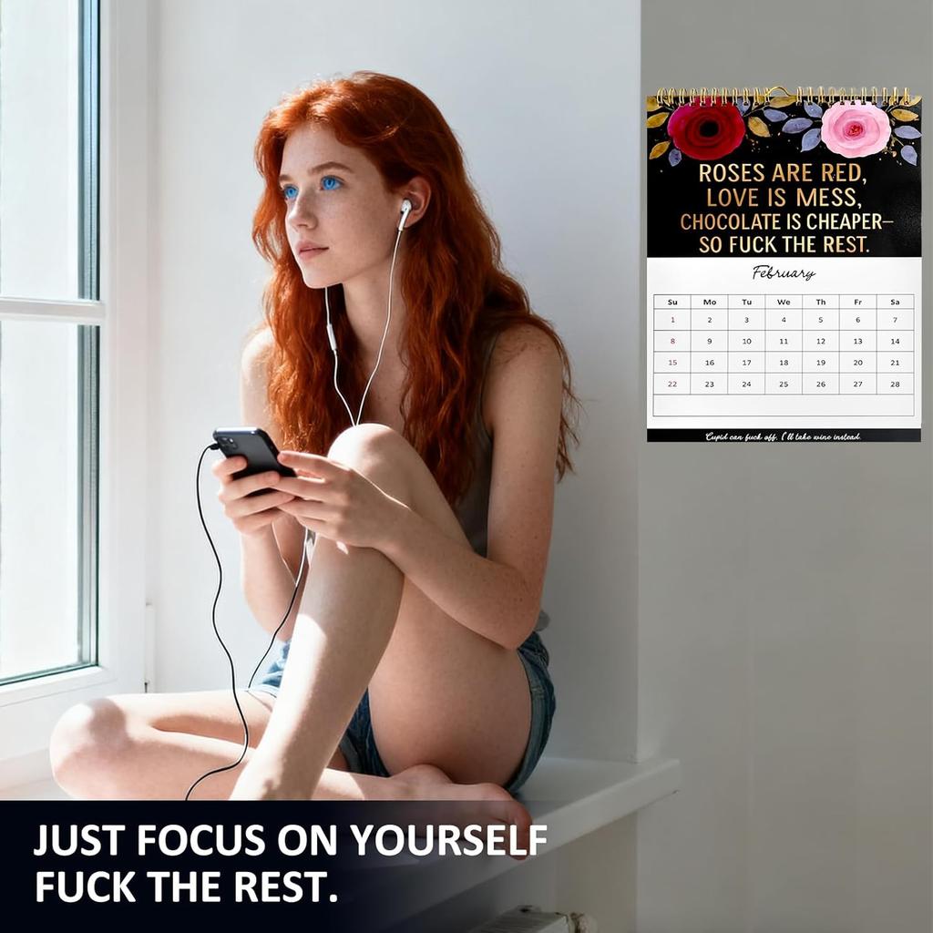 Fuck It Again - 2026 Calendar for Women Who’ve Had Enough, 8.67"x11.2" 2026 Large Wall Calendar, with Stress & Emotion-Release Monthly Quotes,