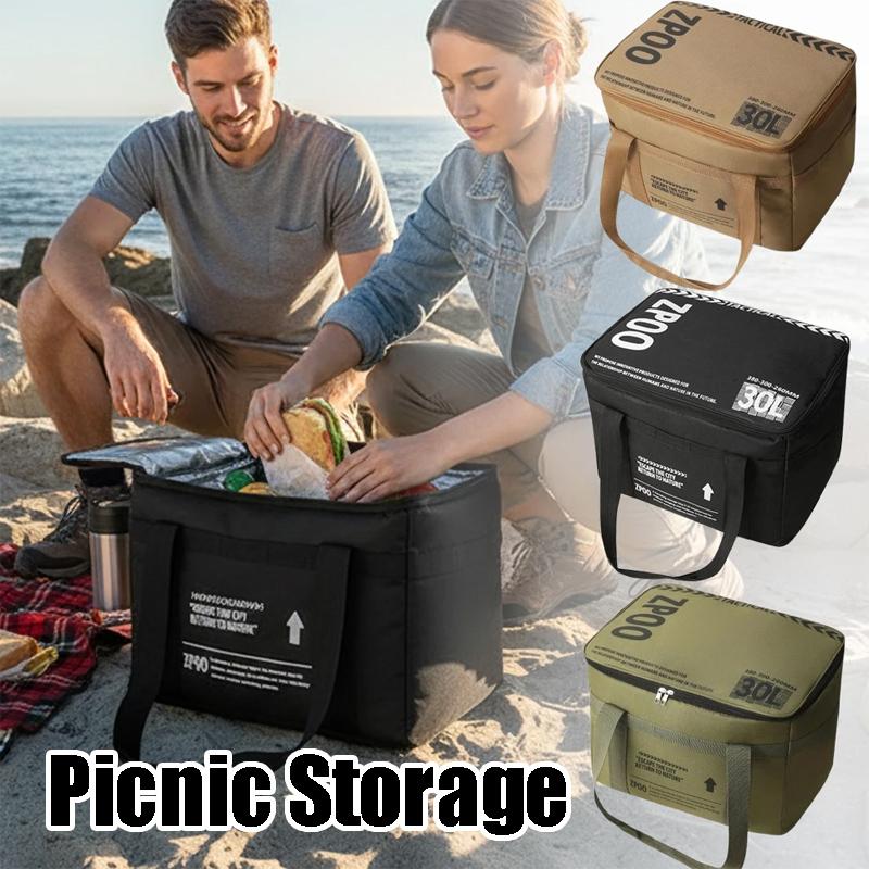 30L Large Capacity Outdoor Folding Storage Box for Camping Picnic Gear and Tactical Organizer with Kitchenware Compartments