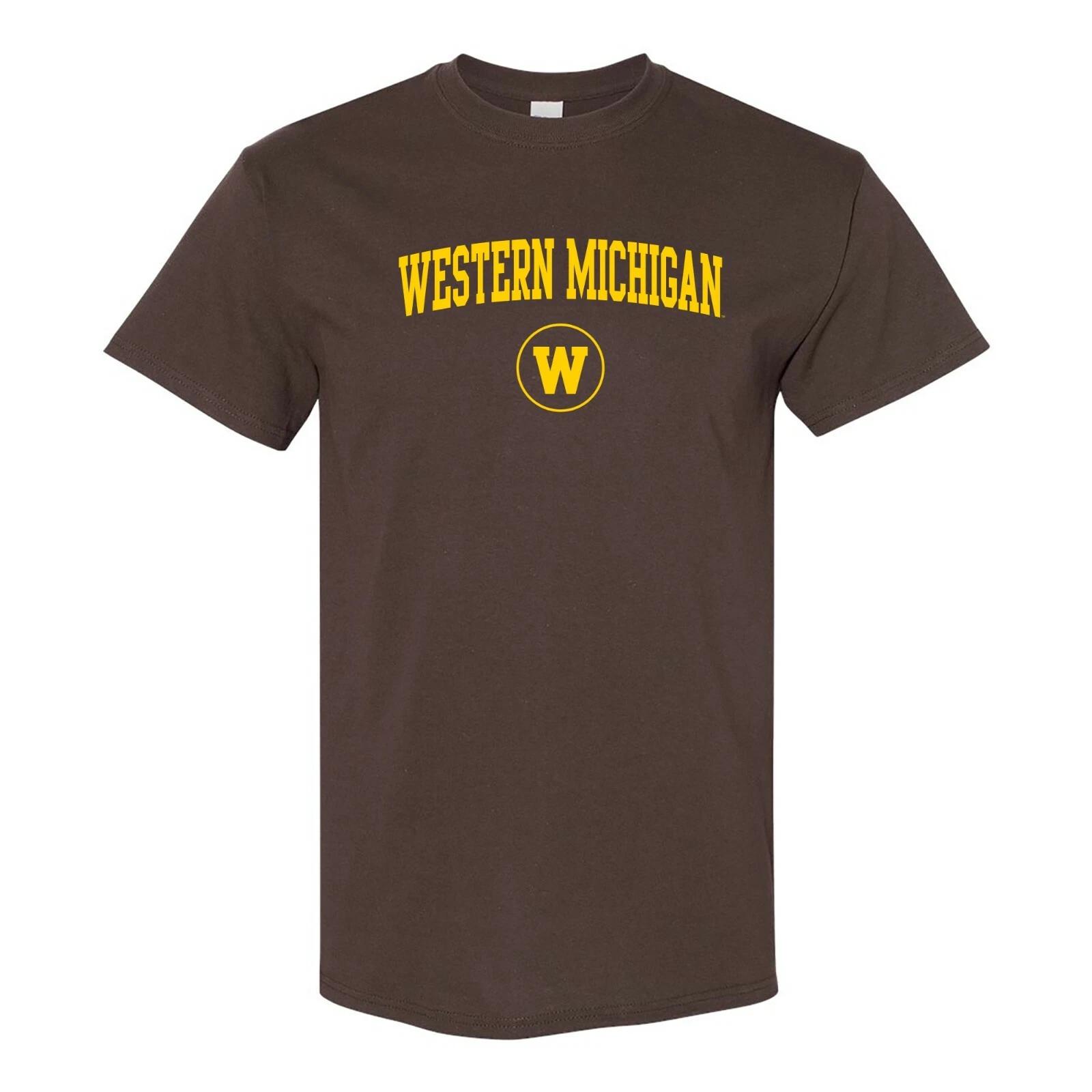 Western Michigan University Broncos Arch Logo- NCAA Sports Team T-Shirt S