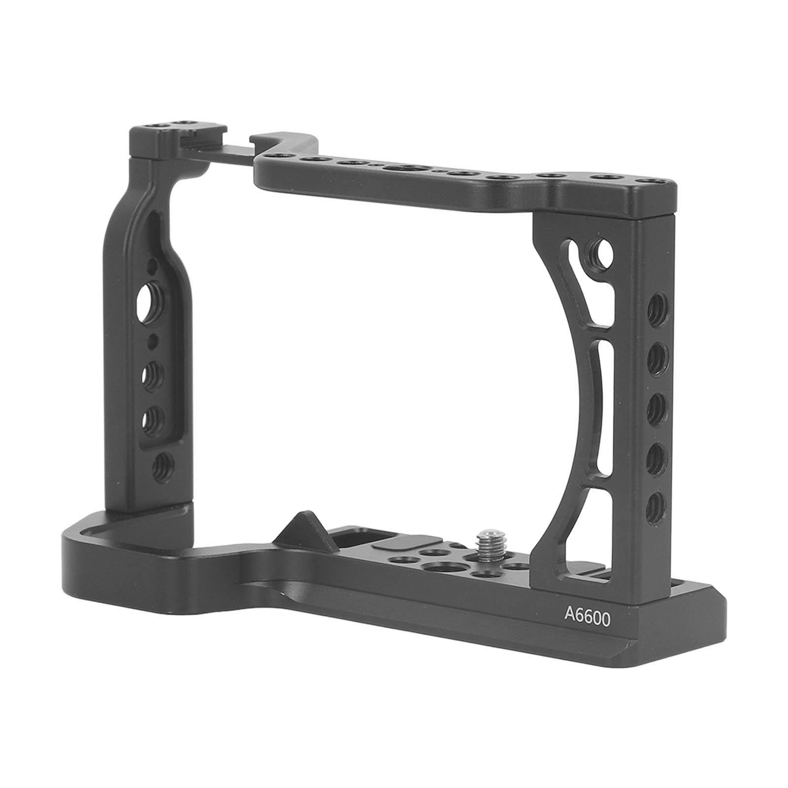 

Camera Cage with Cold Shoe Interface Anti Slip Gasket Aluminum Alloy Metal Camera Cage for A6600