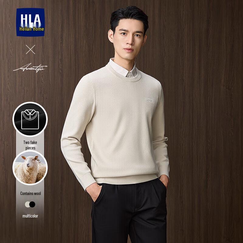 HLA Men's Faux Two-Piece Knit Sweater