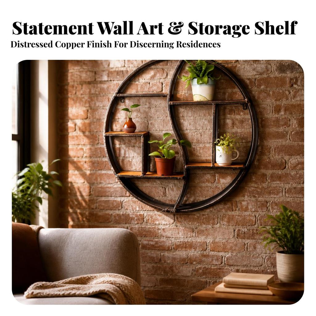 Circular Wall Shelf Decorative Round Sturdy for Office